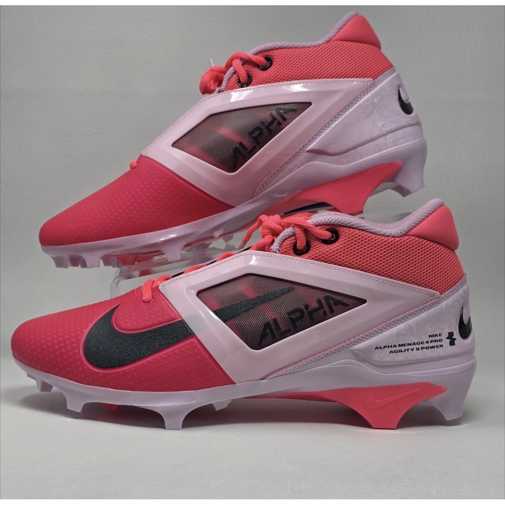 Nike Alpha Menace 4‎ Pro NRG Racer Pink/Grey Cleats Men's HJ4568-600 Size 11 New - Picture 3 of 7